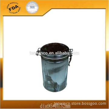 Round Tea Tin Can with Airproof lid and Metal Clip